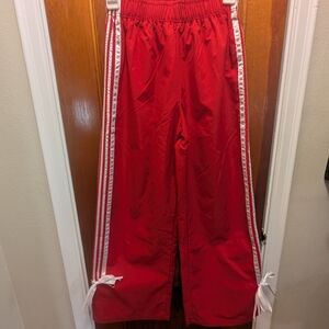SHEIN Red Track Pants with White Stripes